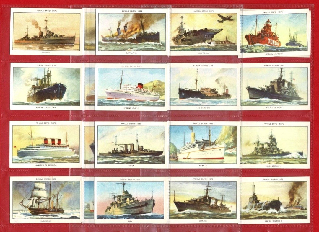 famous-british-ships-series-2-original-1952-cigarette-tobacco-card-set