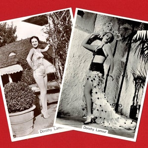 DOROTHY LAMOUR - Original 1930 Foto Karten - Godfrey Phillips - Schönheiten von heute - Film Star - Hollywood Schauspielerin (VE09)
