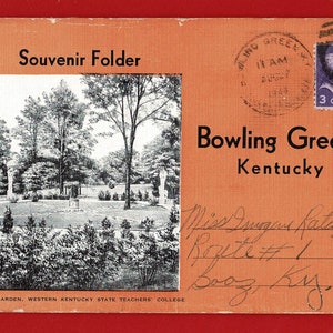 BOWLING GREEN, KENTUCKY, U.S.A. - 1948 Pamiątkowe zdjęcia/fotografie w folderze - Ogrody włoskie. Szpital miejski. Rzeka Echo (OS01)