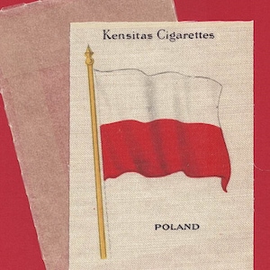 POLEN - SEIDE - Nationalflagge Nr.27 - Zigarettentabak 1934 Ausgabe. J.Wix & Sons Ltd. mit Original Wachsverpackung. (TA05)