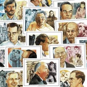 BERÜHMTE FILM DIREKTOREN - Trade Card Set Spielfilm Kino Film - Cecil Court Collectors - Ausgezeichnete Qualität - Hitchcock, Chaplin, Spielberg (VC16)