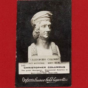 U.S.A. INTEREST - Christopher Columbus - Original 1901 OGDEN'S Guinea Gold  Tab Cigarette Tobacco Card (OS01)