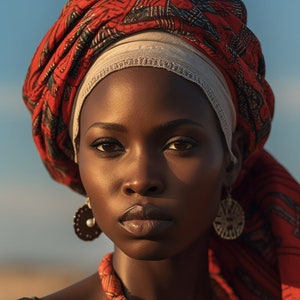 African Beauty | Authentic Woman | Creative Gift Idea | African Beautiful Woman | AI Art African Portraits | PNG File