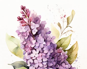 Watercolor style | Lilac blossom card | Abstract motif | Nature-inspired art | Personal message | Spring card