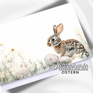 Ostergruß | Aquarell Stil | Elegante Karte | Osterkarte Schreiben | Einladung Zum Osterfest | Doppelkarte mit Umschlag | 300g Papier