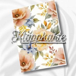 Florale Karten | Aquarell Stil | Elegante Karte | Individuelle Blumenkarte | Emotionale Berührung | Doppelkarte mit Umschlag | 300g Papier