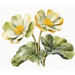 Sumpfdotterblumen Aquarell Stil | Schöne Karte | Geschenkkarte & Umschlag | Liebe Grüße Senden | Natur Motiv | Freude Schenken | 400g Papier