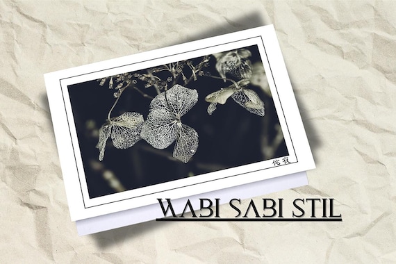 Ästhetik Der Natur  | Wabi Sabi Stil | Foto Karte | Minimalistische Fotografie  | Besondere Motive | Doppelkarte mit Umschlag | 300g Papier