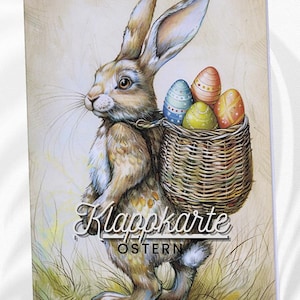 Ostergrüße | Aquarell Stil | Elegante Karte | Individuelle  Karte | Wünsche Schöne Ostern | Doppelkarte mit Umschlag | 300g Papier