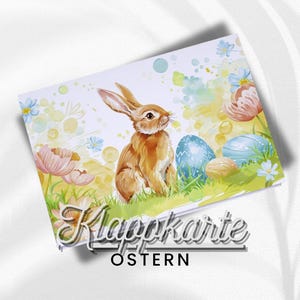 Liebevolle Ostergrüße | Aquarell Stil | Elegante Karte | Individuelle  Oster Karte | Liebe und Zuneigung zeigen | Doppelkarte mit Umschlag