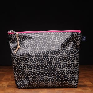 Tasche aus japanischem Wachstuch mit hochwertigem Reißverschluss (mit Boden)