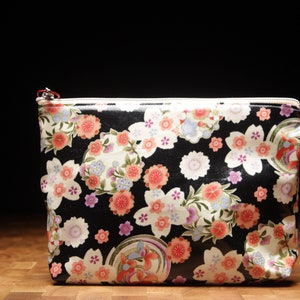 Tasche aus japanischem Wachstuch mit hochwertigem Reißverschluss (mit Boden)