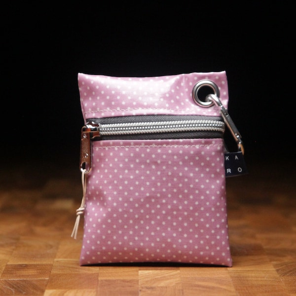 Bag with carabiner fastening made of oilcloth (without bottom)