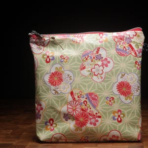Tasche aus japanischem Wachstuch mit hochwertigem Reißverschluss (mit Boden)