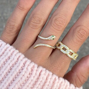 Snake ring Eternity ring Diamond snake ring Gold ring Silver ring Dainty ring Delicate ring Stacking ring Minimal ring Emerald ring