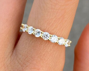 Eternity ring Eternity band Baguette ring All over crystal ring Gold ring Silver ring Simple Thin ring Stacking ring Diamond ring Gift