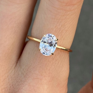 1.25ct Oval engagement ring  Gold Silver ring Promise ring Diamond ring Simulant ring Solitaire ring Gift for her Stacking