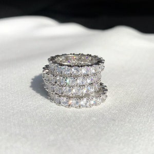 Eternity ring Eternity band Baguette ring All over crystal ring Gold ring Silver ring Platinum ring Luxury ring Stacking ring Diamond ring