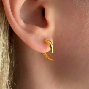 925 Silver Fake Gauge Earrings Horn earrings Talon earrings Ear jacket earrings Spike earrings FakesGauge Plugs Tusk earrings Gold silver