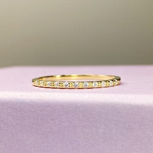 Eternity ring Eternity band Baguette ring All over crystal ring Gold ring Silver ring Simple Thin ring Stacking ring Diamond ring Gift