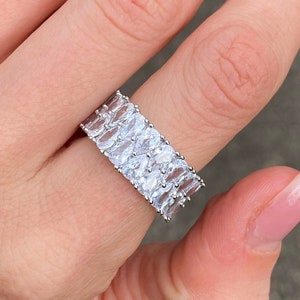 Eternity ring Drop diamond ring Baguette ring All over crystal ring Gold ring Silver ring Luxury ring Stacking ring Diamond ring Gift