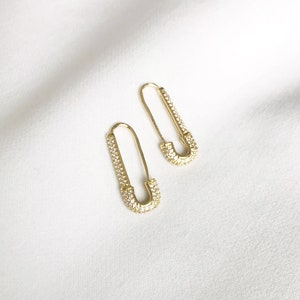 Gold Safety pin earrings Pin earrings Safety pin jewelry Unique earrings  Unique jewelry Gold earrings Dainty earrings Delicate Earrings