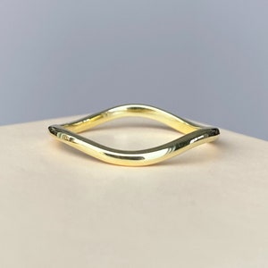 Curved band Wave ring eternity ring Gold ring jacket Stackable rings Curve ring Gift for her Ring stack Unique ring TRendy rings