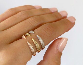 Gold ring Silver ring Open ring Spike ring Claw ring Eternity ring Horn ring Gold jewelry Silver jewelry Unique ring Stacking ring