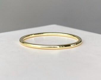 Bandring Ehering Gold Silberring Dünner Ring Ringjacke Stapelbare Ringe Klassischer Ring Geschenk für sie Ringstapel