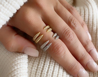 Gold ring Silver ring Open ring Spike ring Claw ring Eternity ring Horn ring Gold jewelry Silver jewelry Unique ring Stacking ring