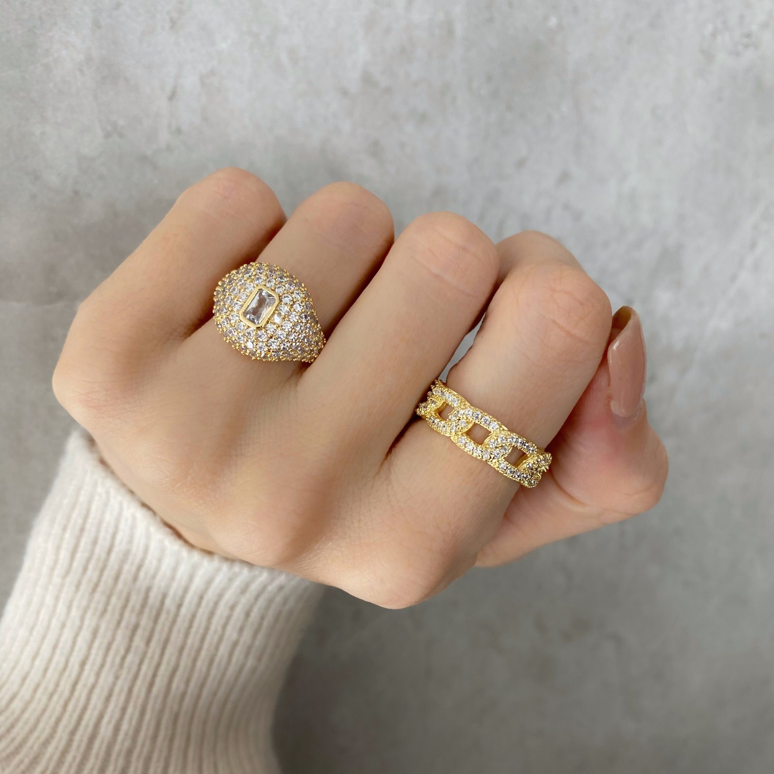 Pinky finger ring Gold ring Diamond ring CZ ring Little finger Etsy