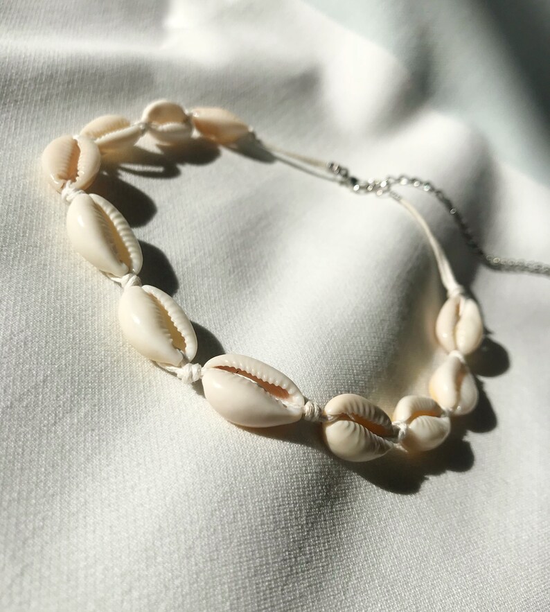 Shell Necklace Shell Choker Seashell Necklace Cowrie Shell Etsy