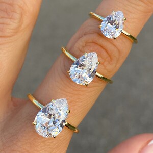 Fake Pear Engagement Ring Etsy