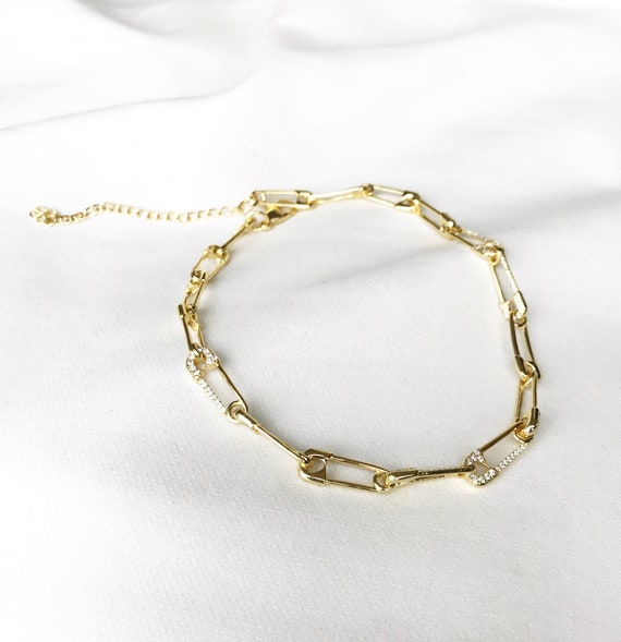 Safety Pin Necklace Choker Layered 