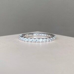 Eternity ring Eternity band Wedding band ring Baguette ring All over crystal ring Gold ring Silver ring Thin ring Stacking ring Diamond ring image 4