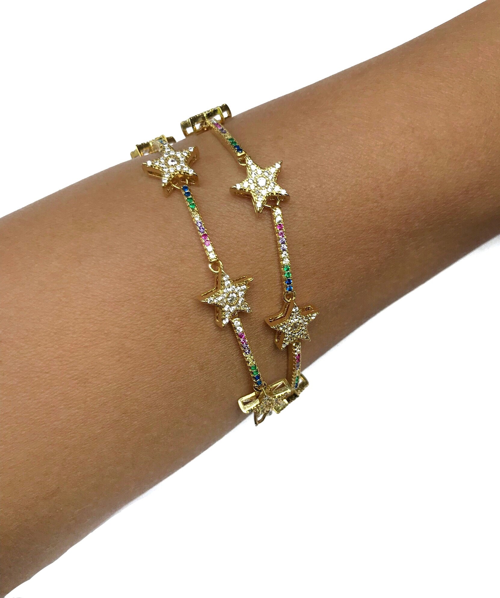 Rainbow star choker sale