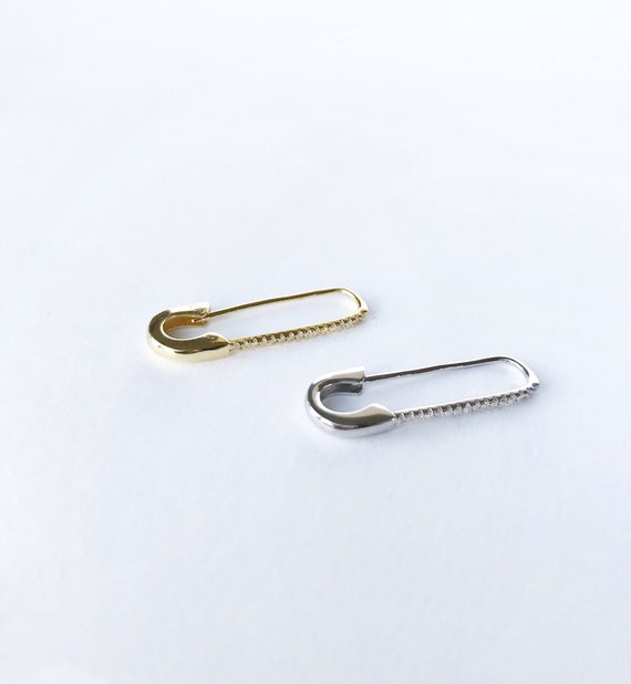 Buy Safety Pin Earrings Gold Small Stud Stacking Layering Earrings Gift for  Her Bestfriend Paper Clip Punk Rock Jewelry Stud Earring Gold Stud Online  in India - Etsy
