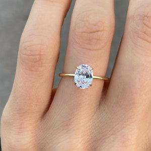 Ovaler Verlobungsring 4ct 3ct 2ct 1,25ct Steinring Silberring Verlobungsring Diamantring Simulantring Solitärring Geschenk für sie Bild 9