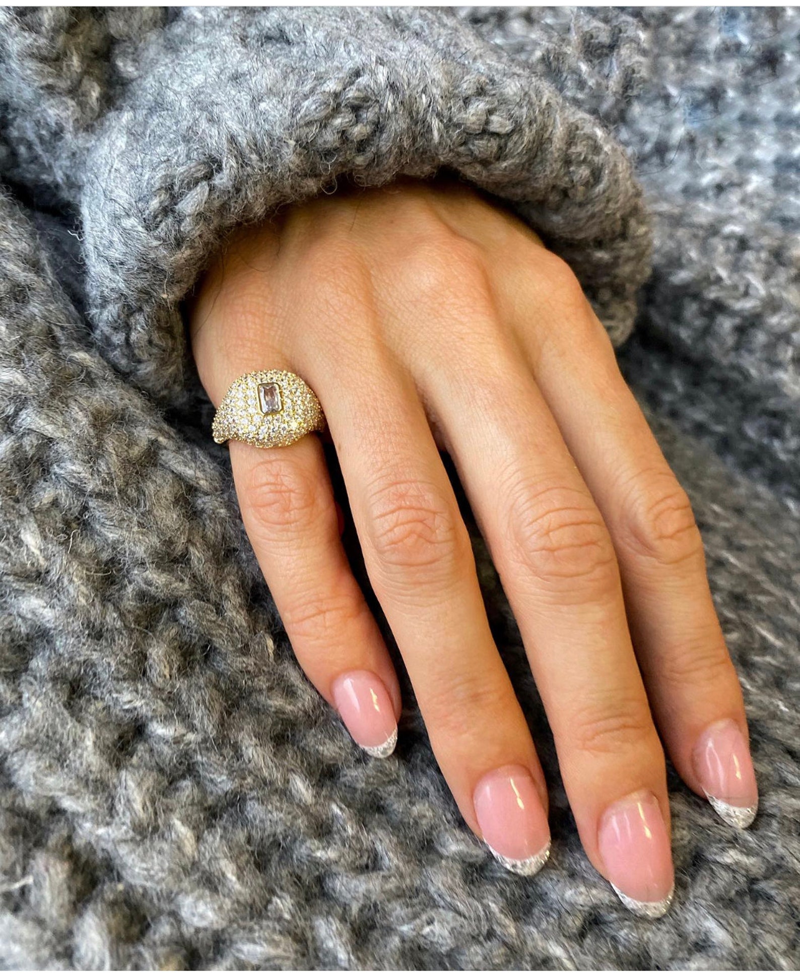 Pinky Finger Ring Gold Ring Diamond Ring ZC Ring Little Finger Etsy