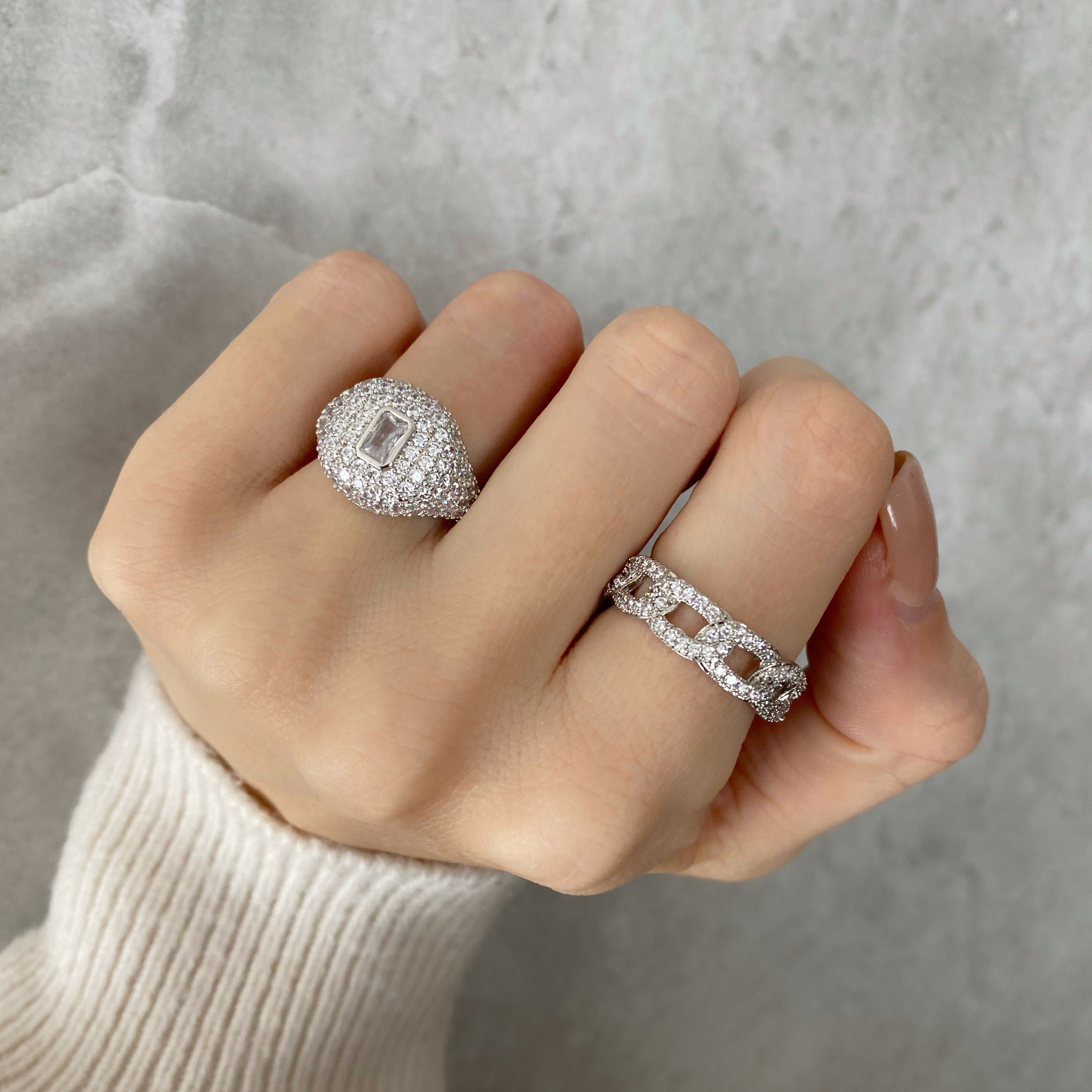Pinky finger ring Gold ring Diamond ring CZ ring Little finger Etsy