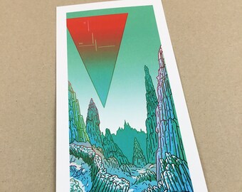 red ice - Sci-Fi illustration / print / Japanese narrow