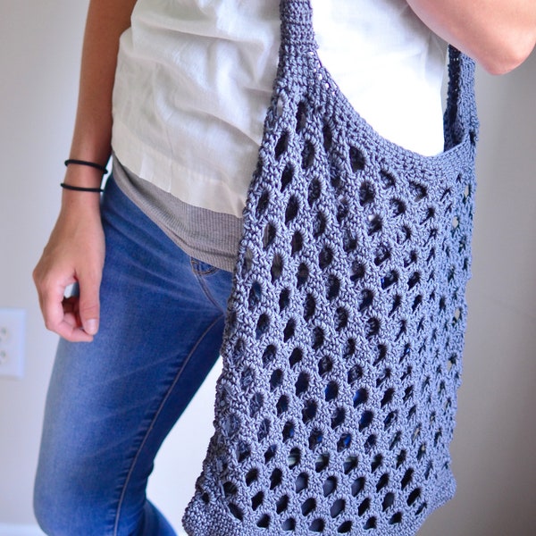 Crochet Market Bag Pattern - Crochet Tote Bag - PDF Instant Download