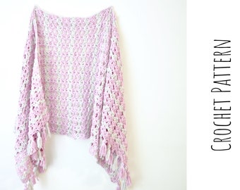 Lacy Crochet Shawl Pattern - Crochet Scarf Pattern - Easy Crochet Pattern - PDF Instant Download