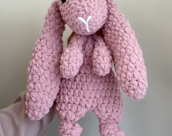 Plush Bunny Snuggler - Crocheted Baby Lovey - Honey Bunny - Ready to Ship