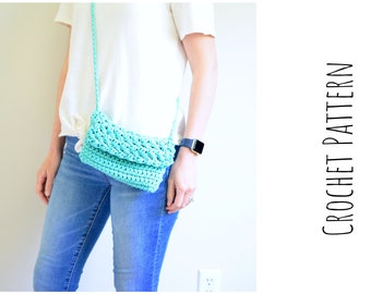 Cross Body gehaakte tas patroon - eenvoudig haakpatroon - kleine portemonnee - PDF direct downloaden