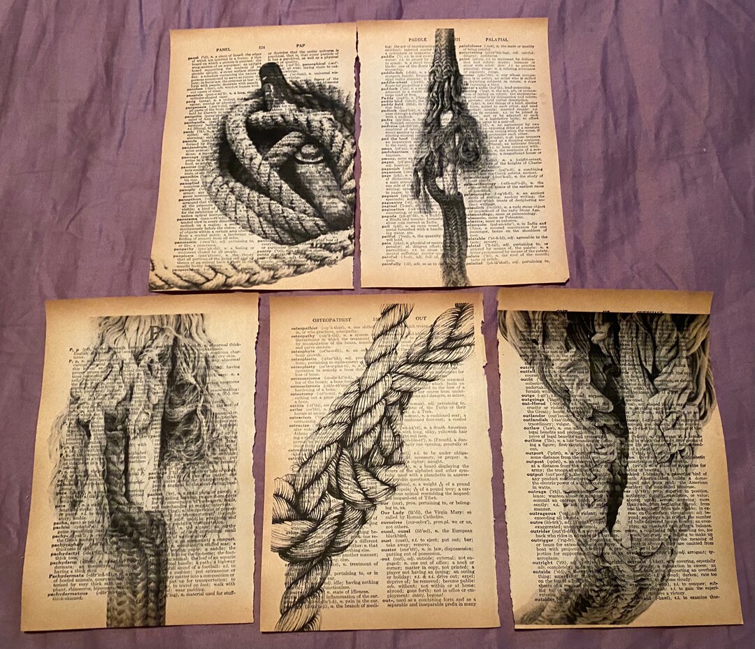 Nautical rope Themed Dictionary Prints Etsy