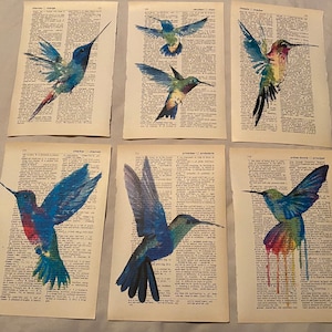 Hummingbird Themed dictionary prints