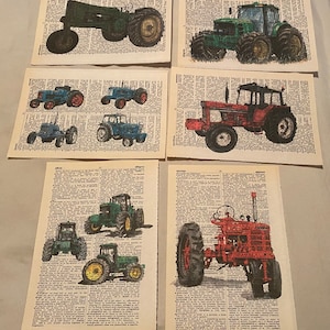 Farm tractor themed dictionary prints