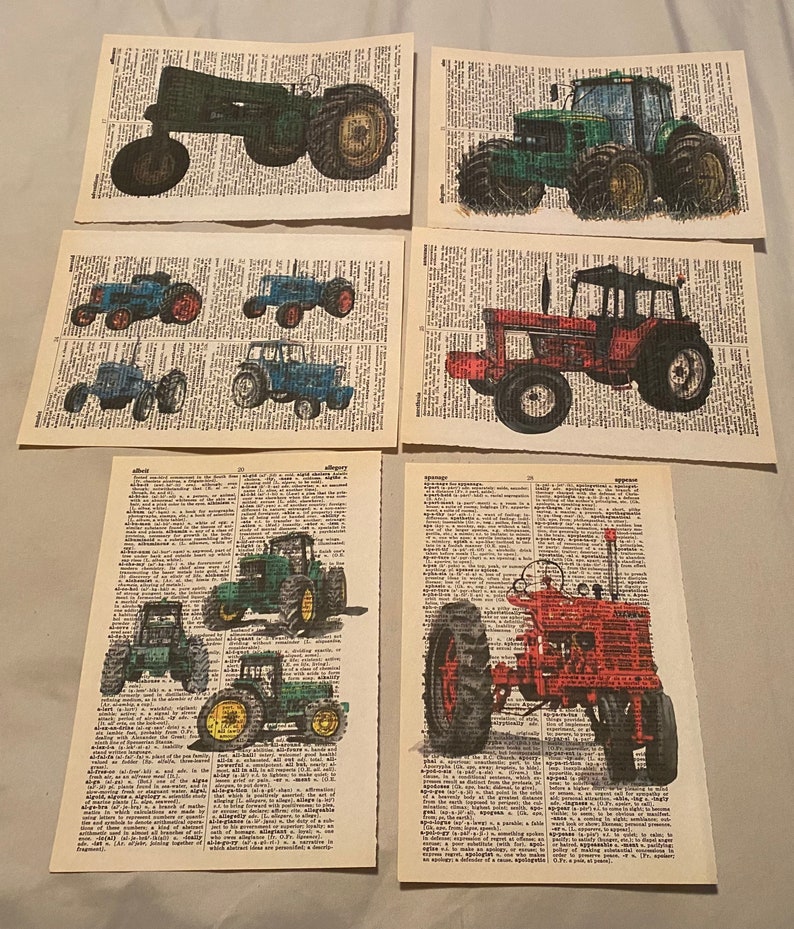 Farm tractor themed dictionary prints image 1