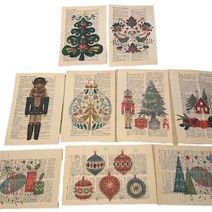 Christmas themed dictionary prints